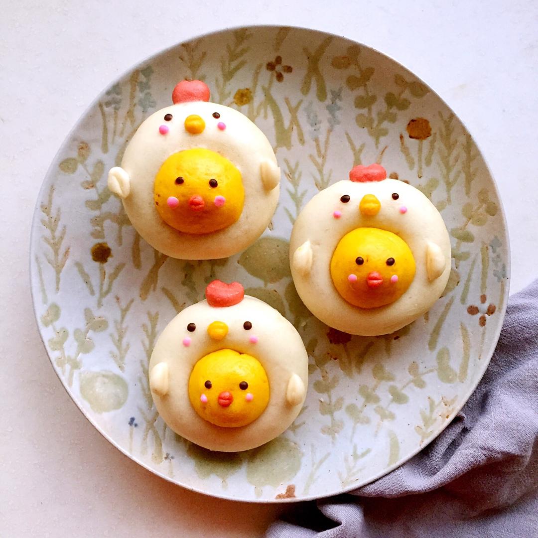 我闺女真叫苹果做的爱的抱抱之萌萌鸡仔奶黄包