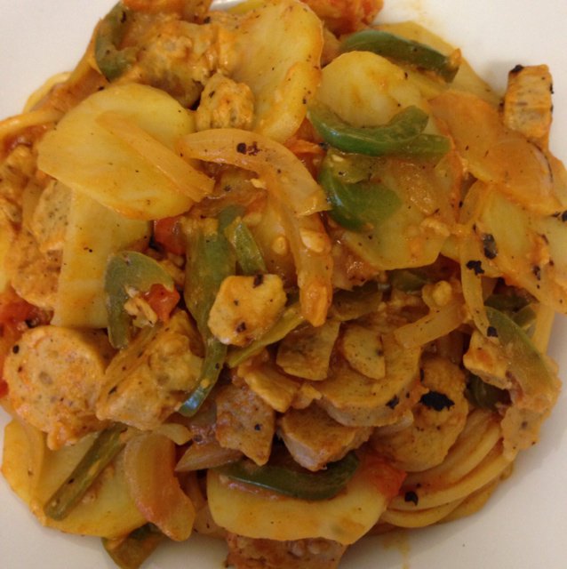 青椒番茄土豆片