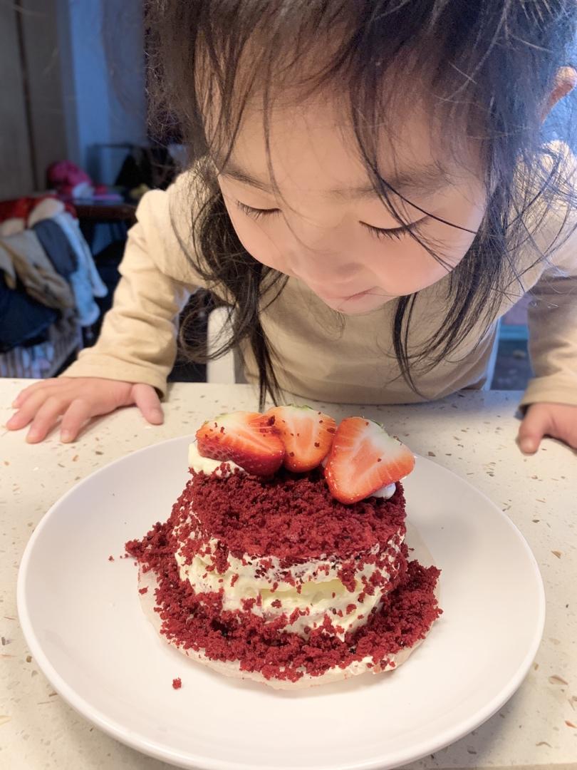 视频菜谱:红丝绒裸蛋糕6寸