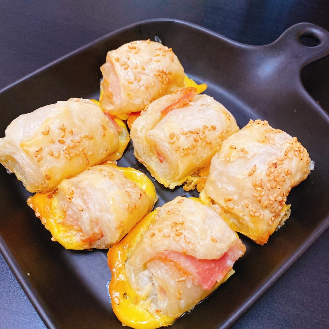 快手早餐培根卷（手抓饼版）