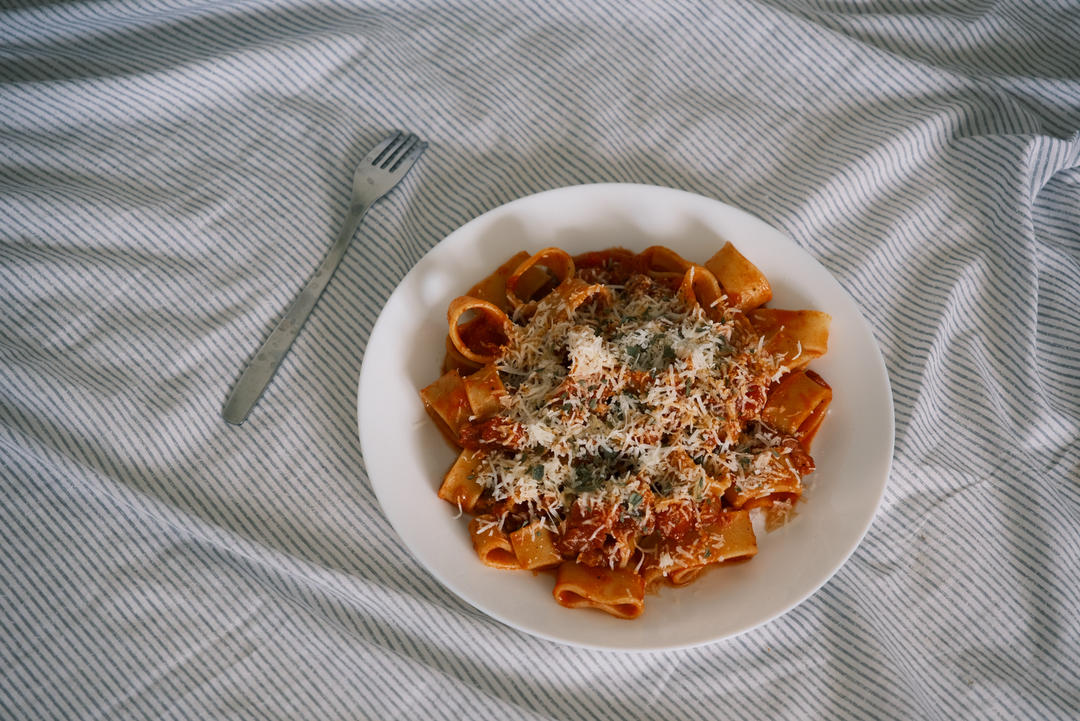 罗马式辣番茄猪脸肉意面 Pasta all’amatriciana
