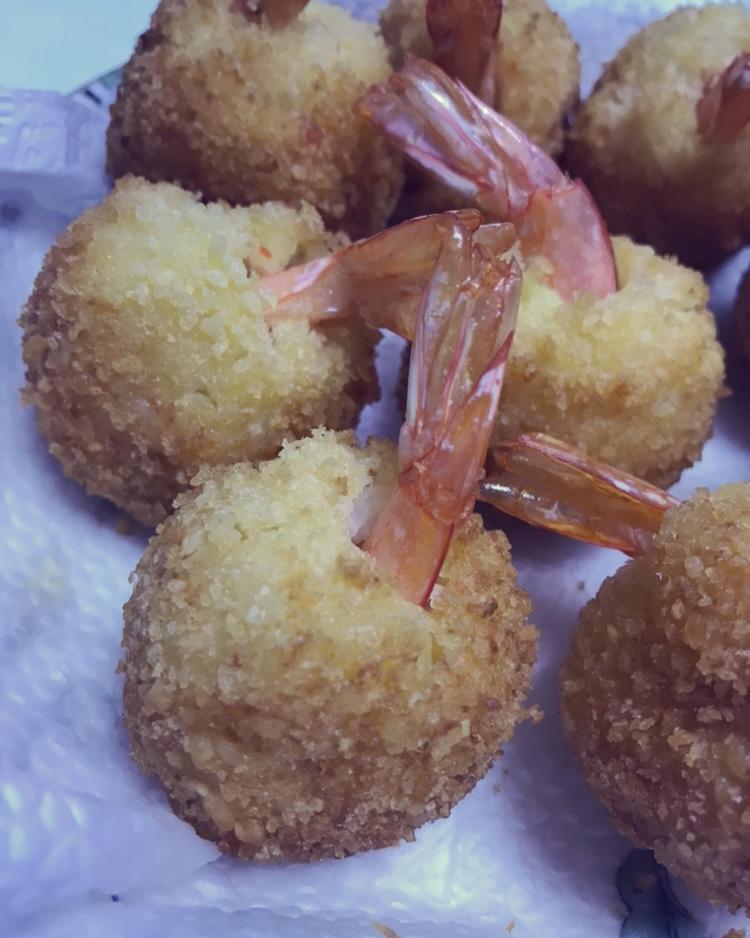 土豆泥鲜虾球