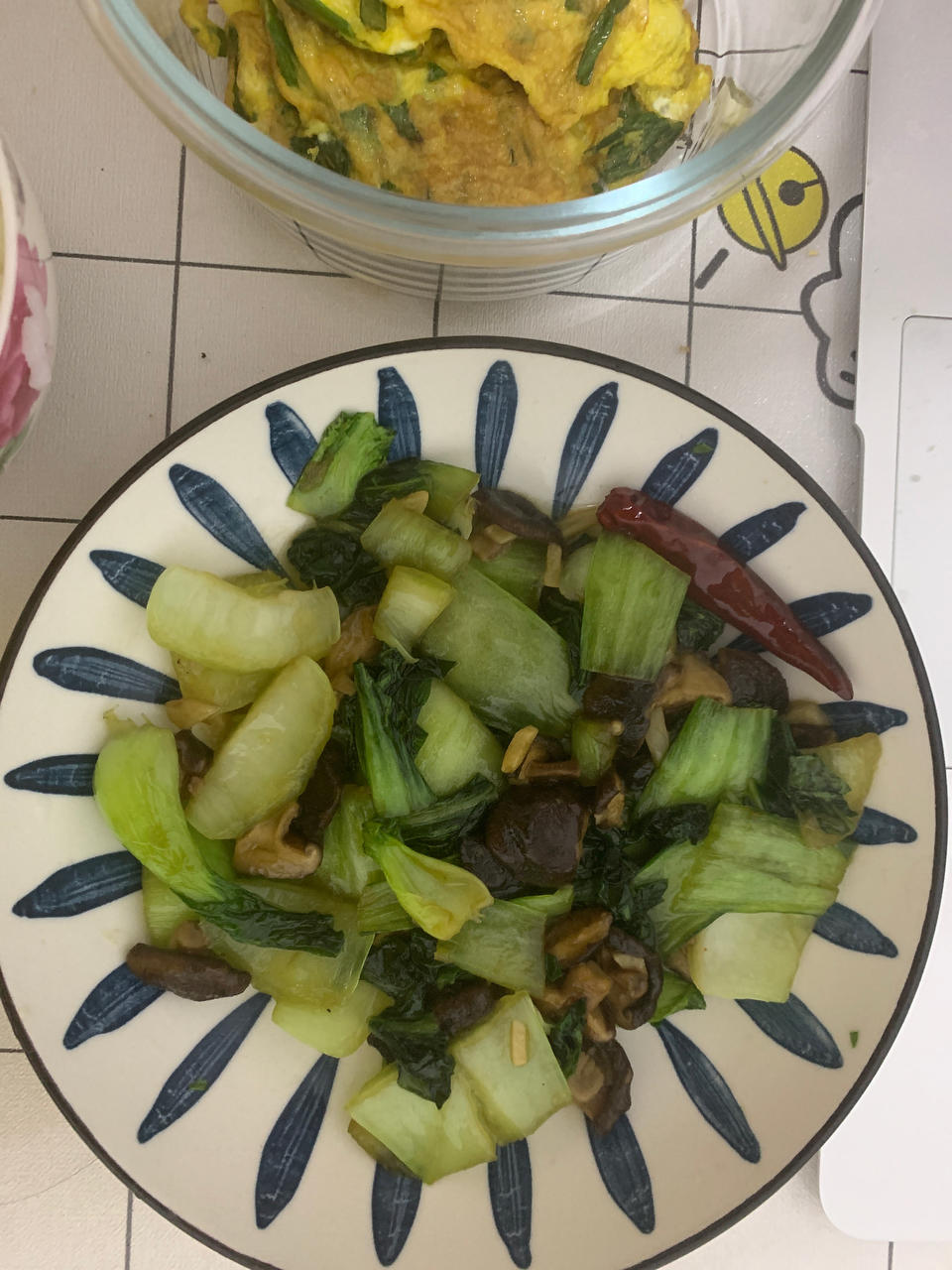 青菜烧香菇