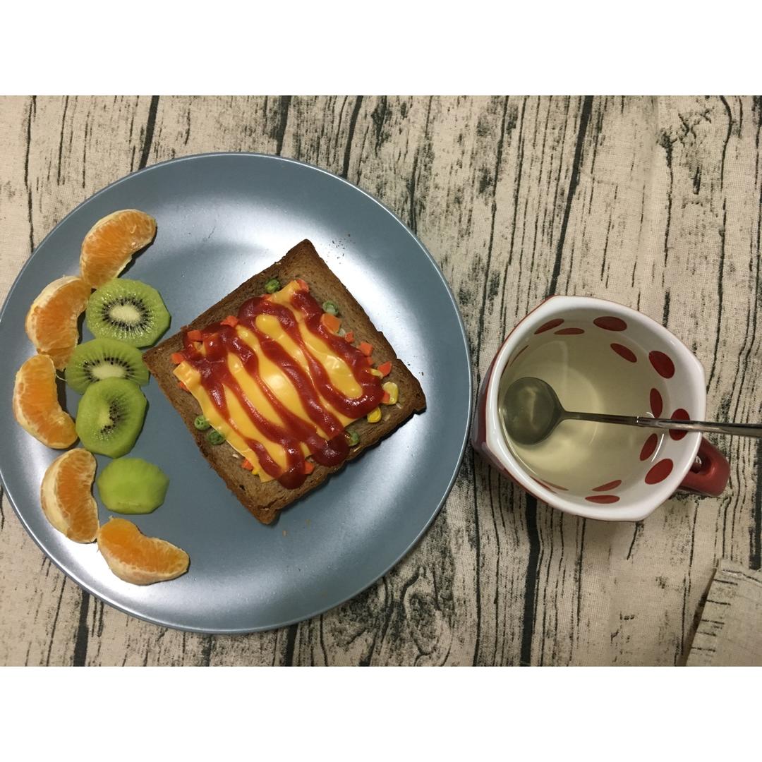 一分钟早餐 芝士焗吐司片 微波炉版