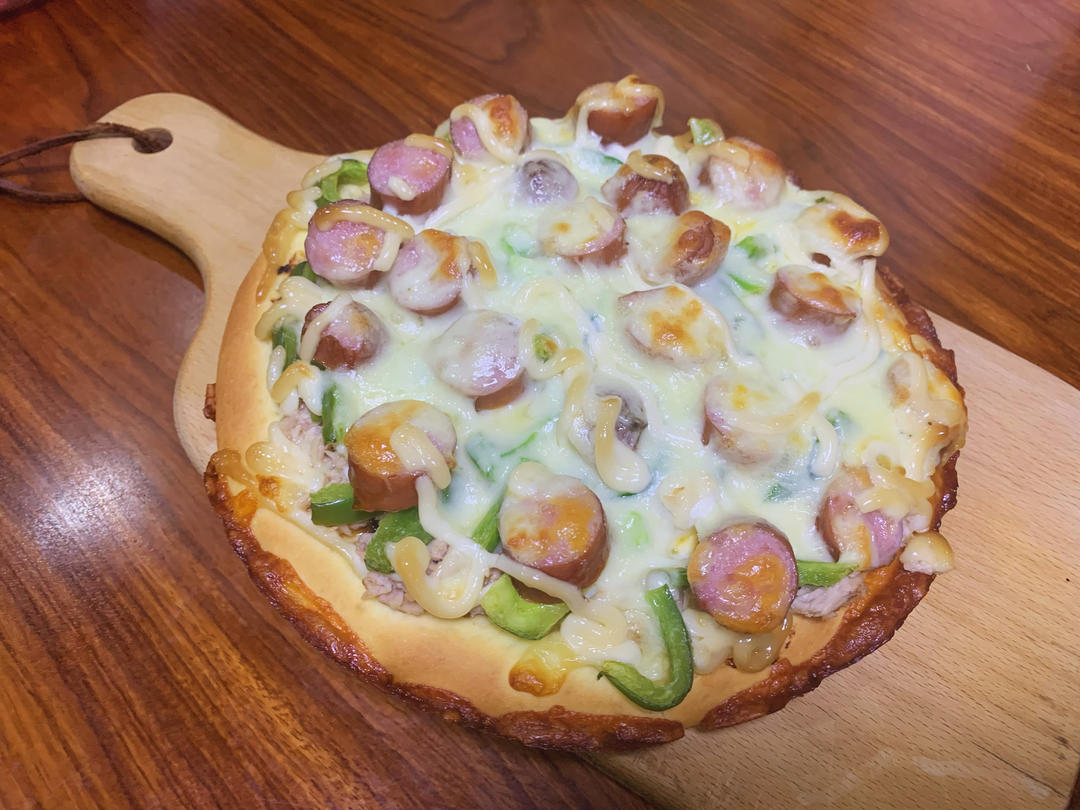 鲜虾🍤培根披萨🍕“内附敲好吃的饼皮做法”