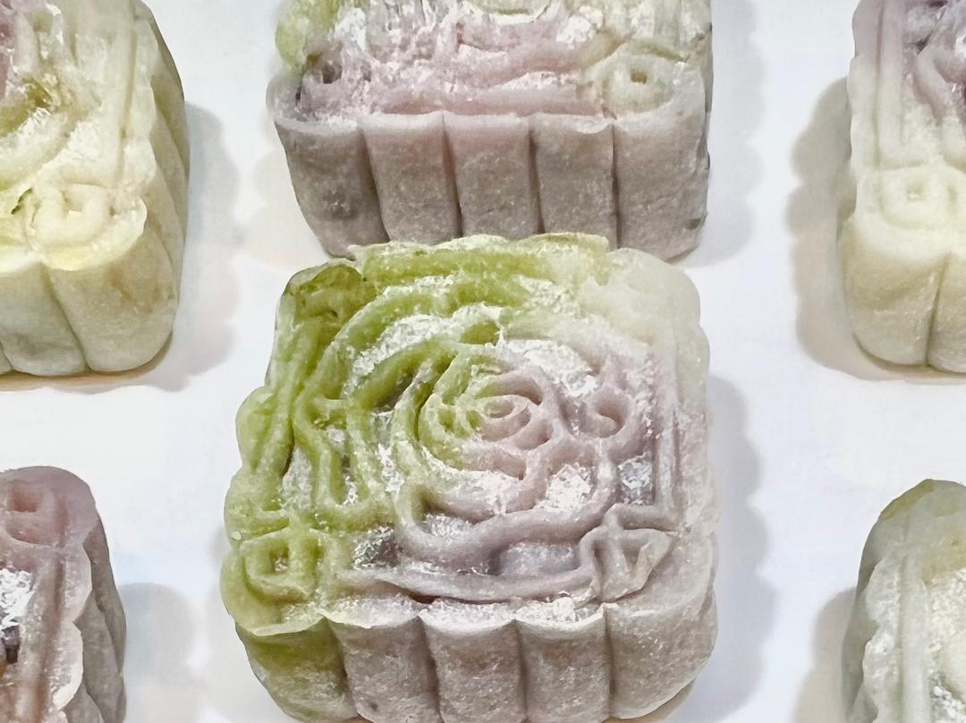 【抹茶红豆冰皮月饼】仙气飘飘免烤箱