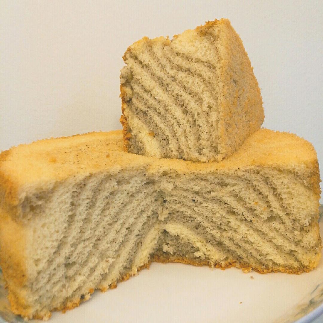 黑芝麻斑马纹戚风蛋糕