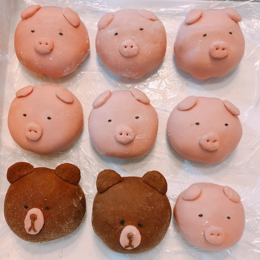 小猪豆沙包