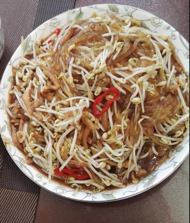 豆芽炒粉丝