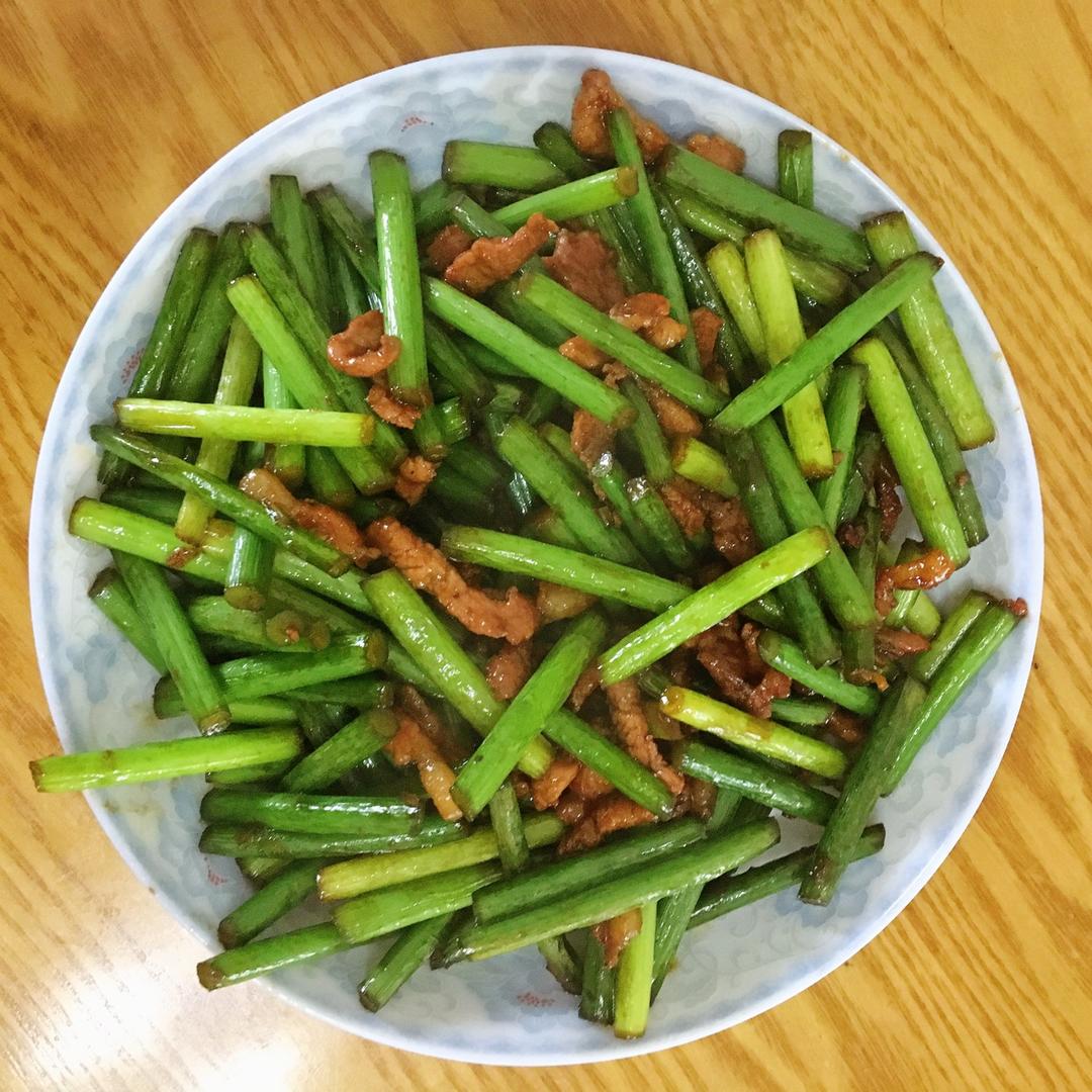 肉丝炒蒜苗