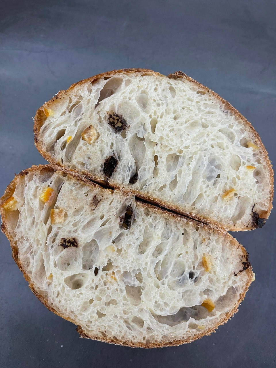 天然酵母版橙皮巧克力乡村欧包（大气孔爱好者福音）