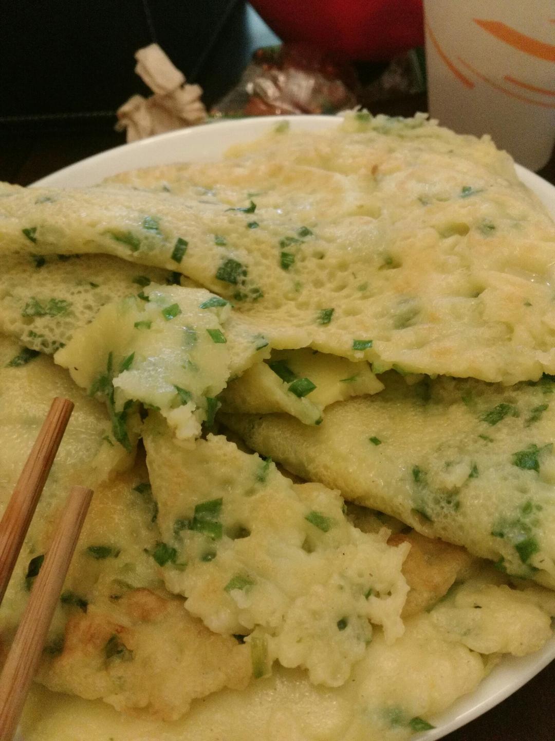 韭菜鸡蛋摊饼
