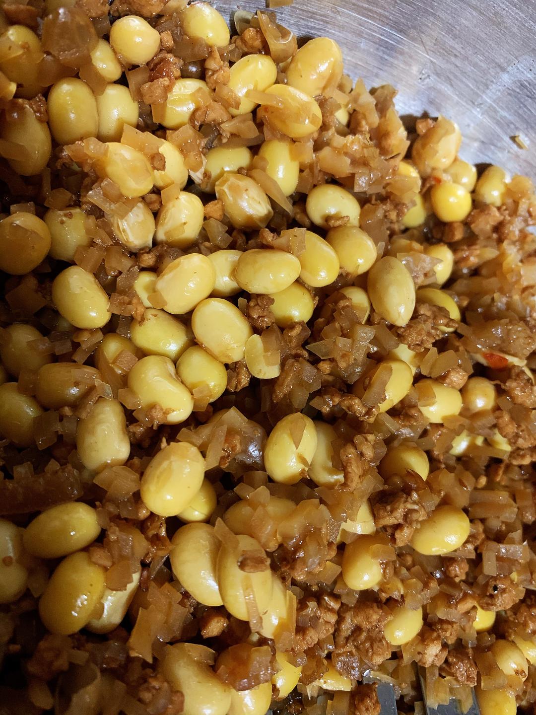 黄豆鸡渣咸菜的做法