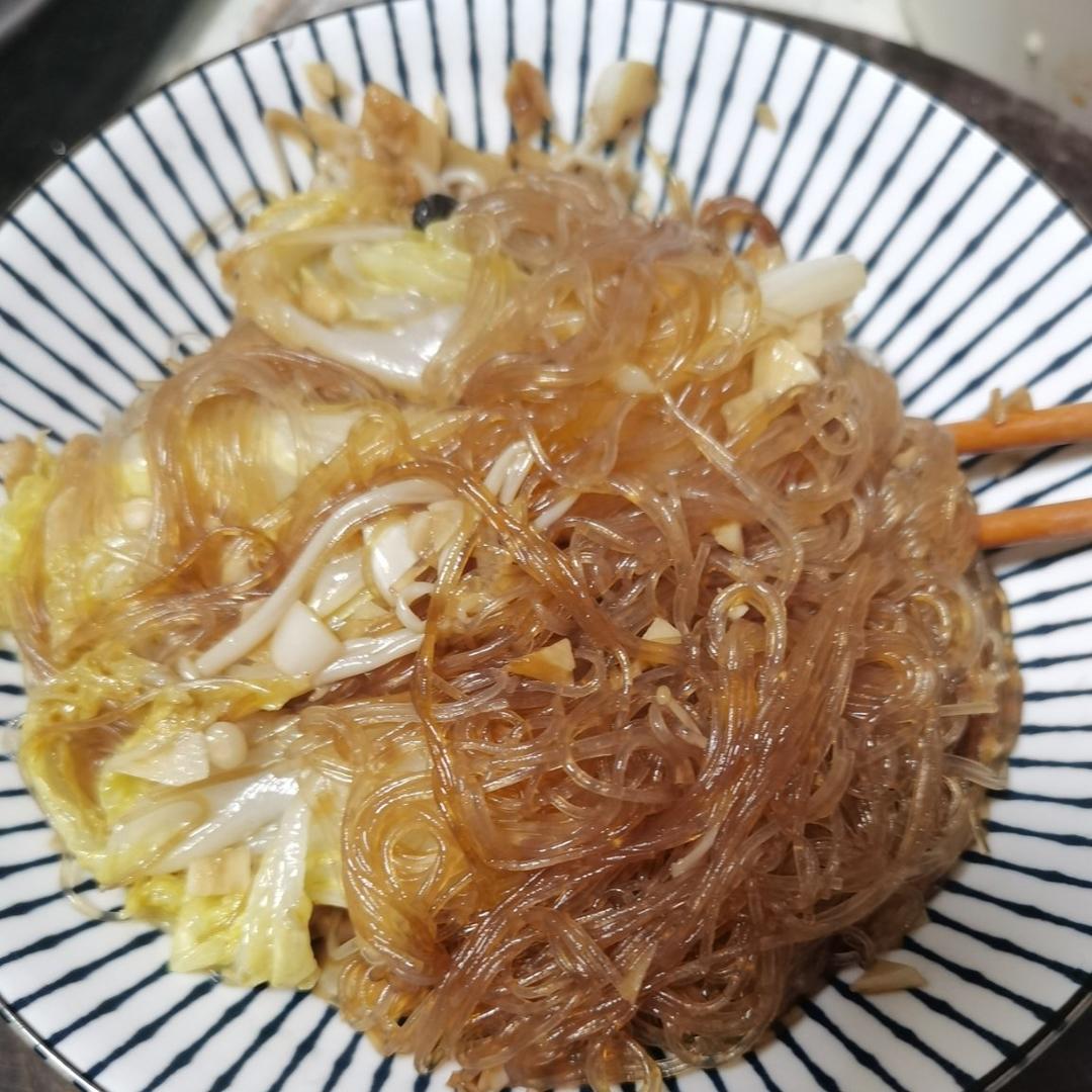 懒人下饭神器，蒜蓉蒸粉丝金针菇娃娃菜