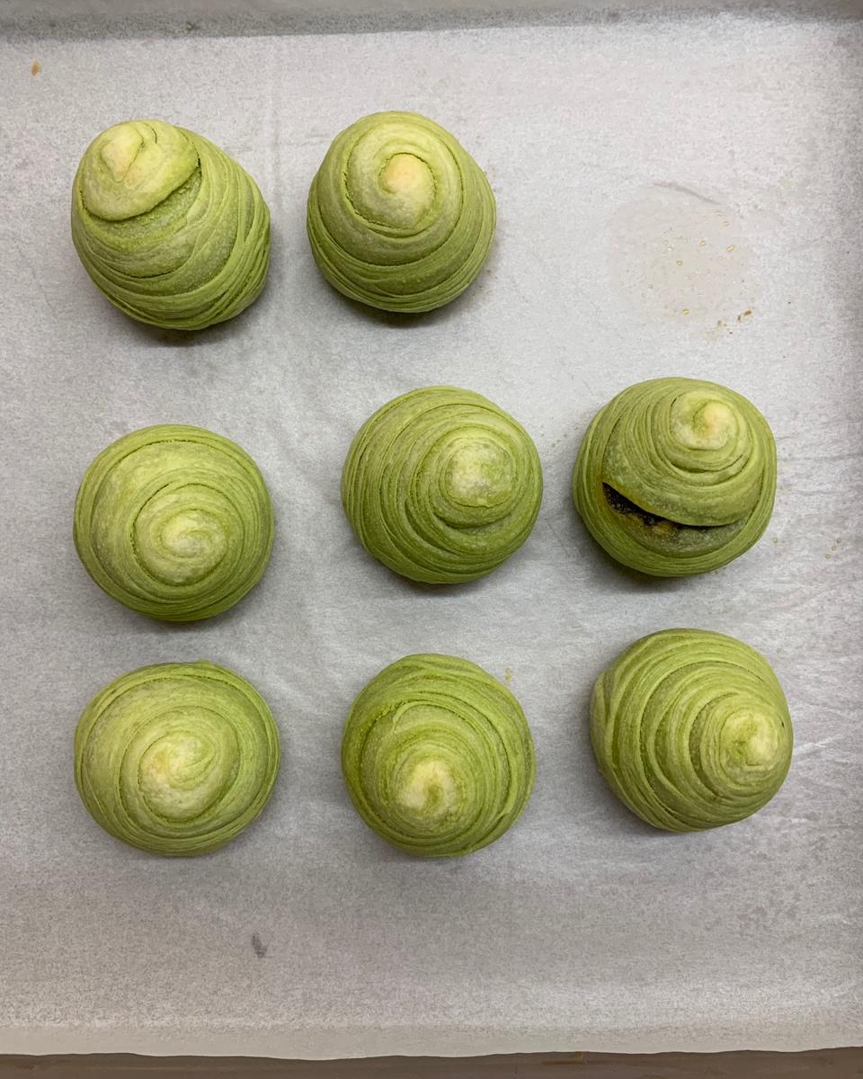抹茶酥蛋黄酥，附手工揉面方法，详细步骤，新手易学