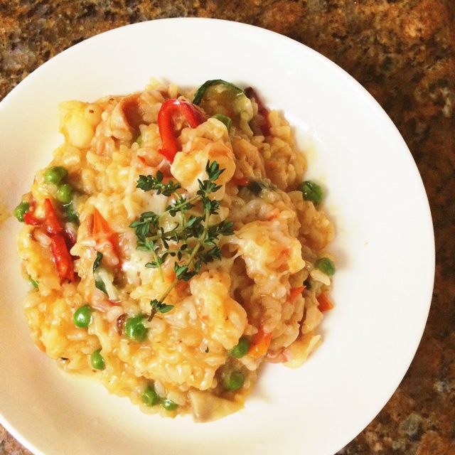 蒜香大虾红酒烩饭risotto