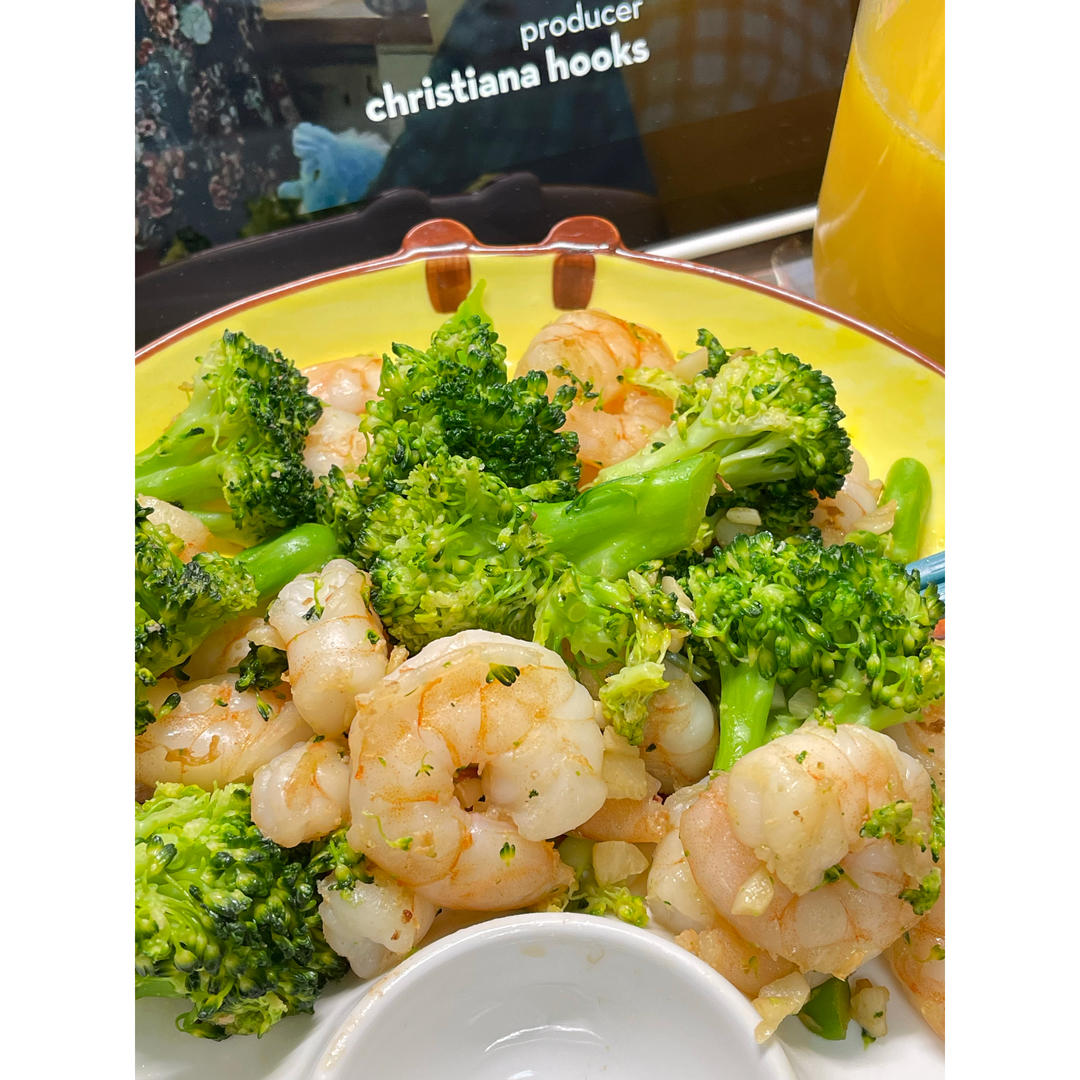 挑战100道家常菜｜半荤｜西兰花炒虾仁