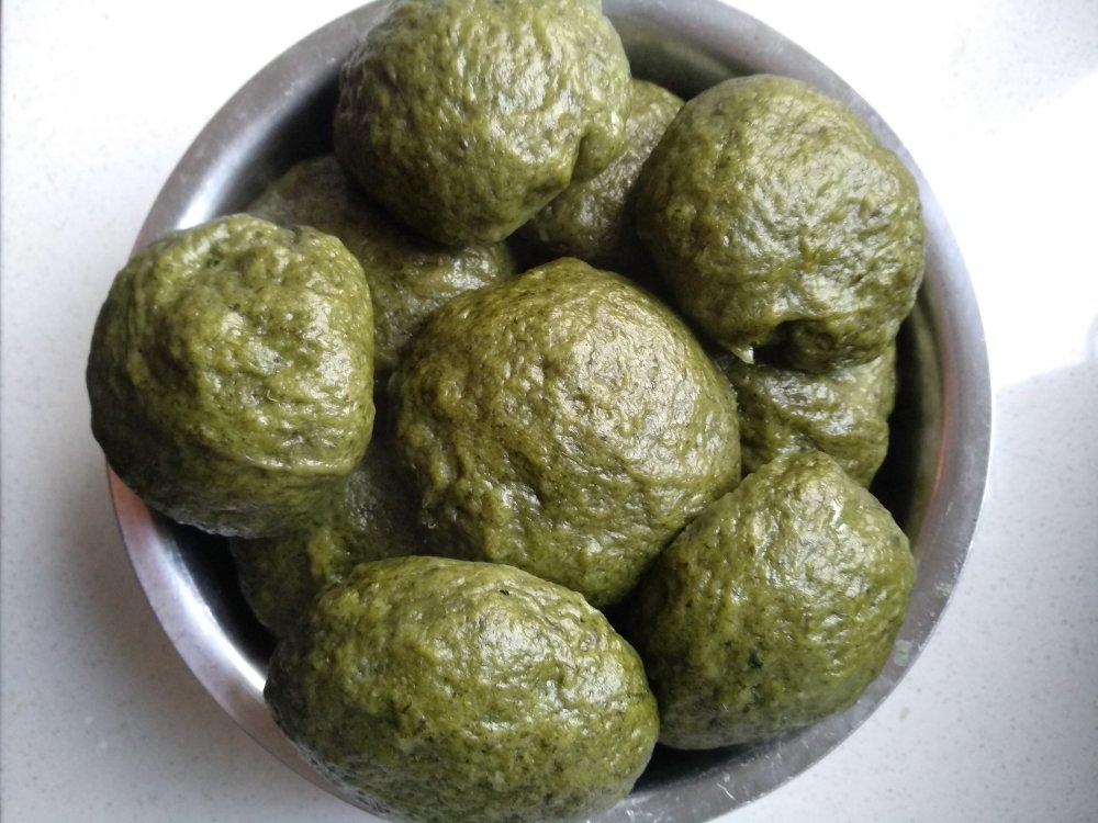 艾草馒头（一次发酵）