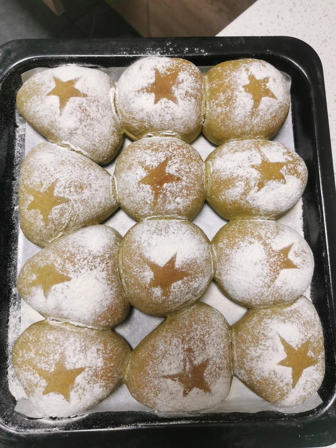 抹茶红豆软面包