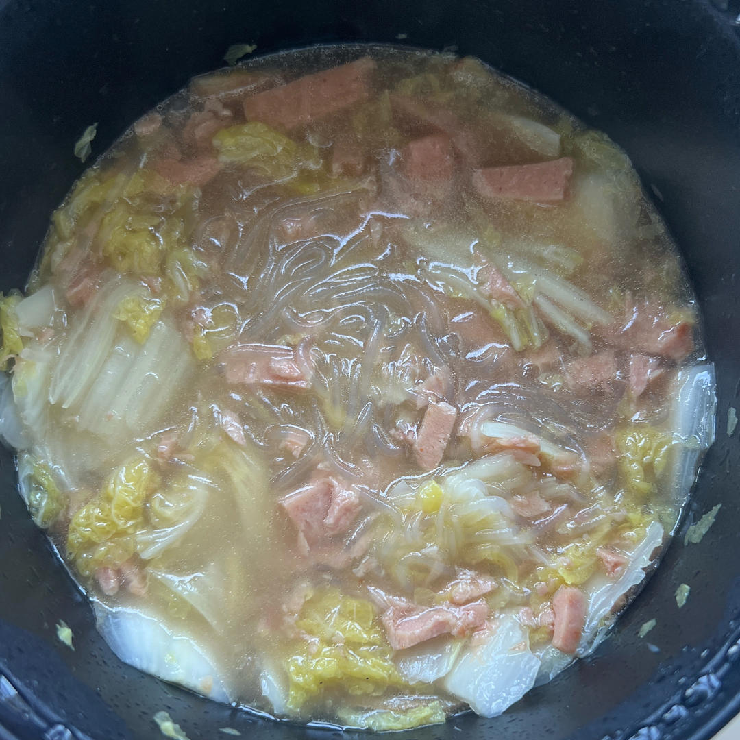 娃娃菜粉丝煲，低卡又鲜美