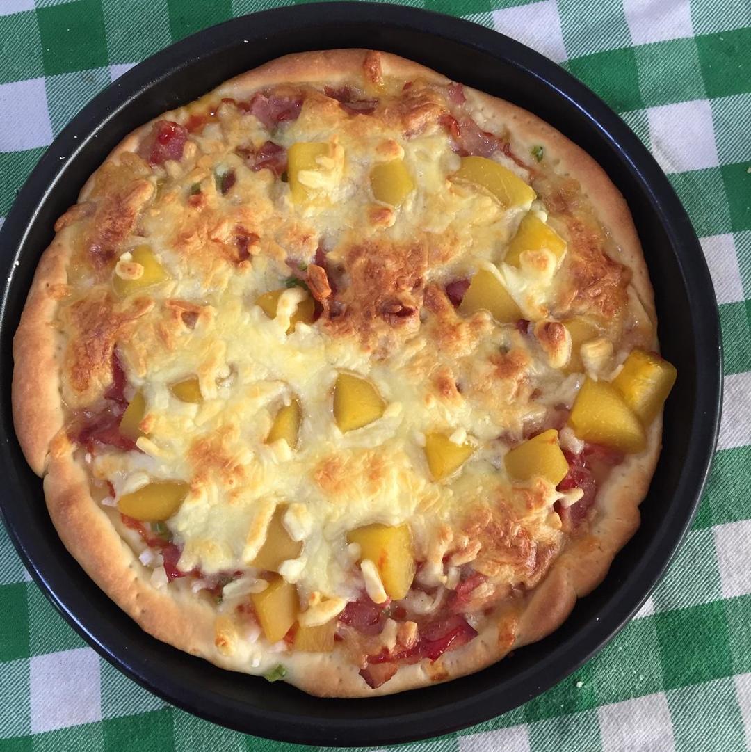 培根黄桃披萨的做法