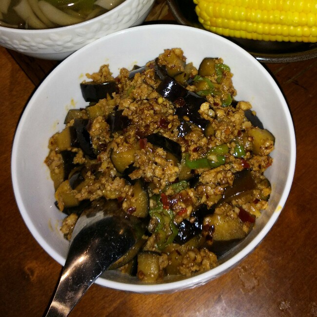 酱爆肉末茄子