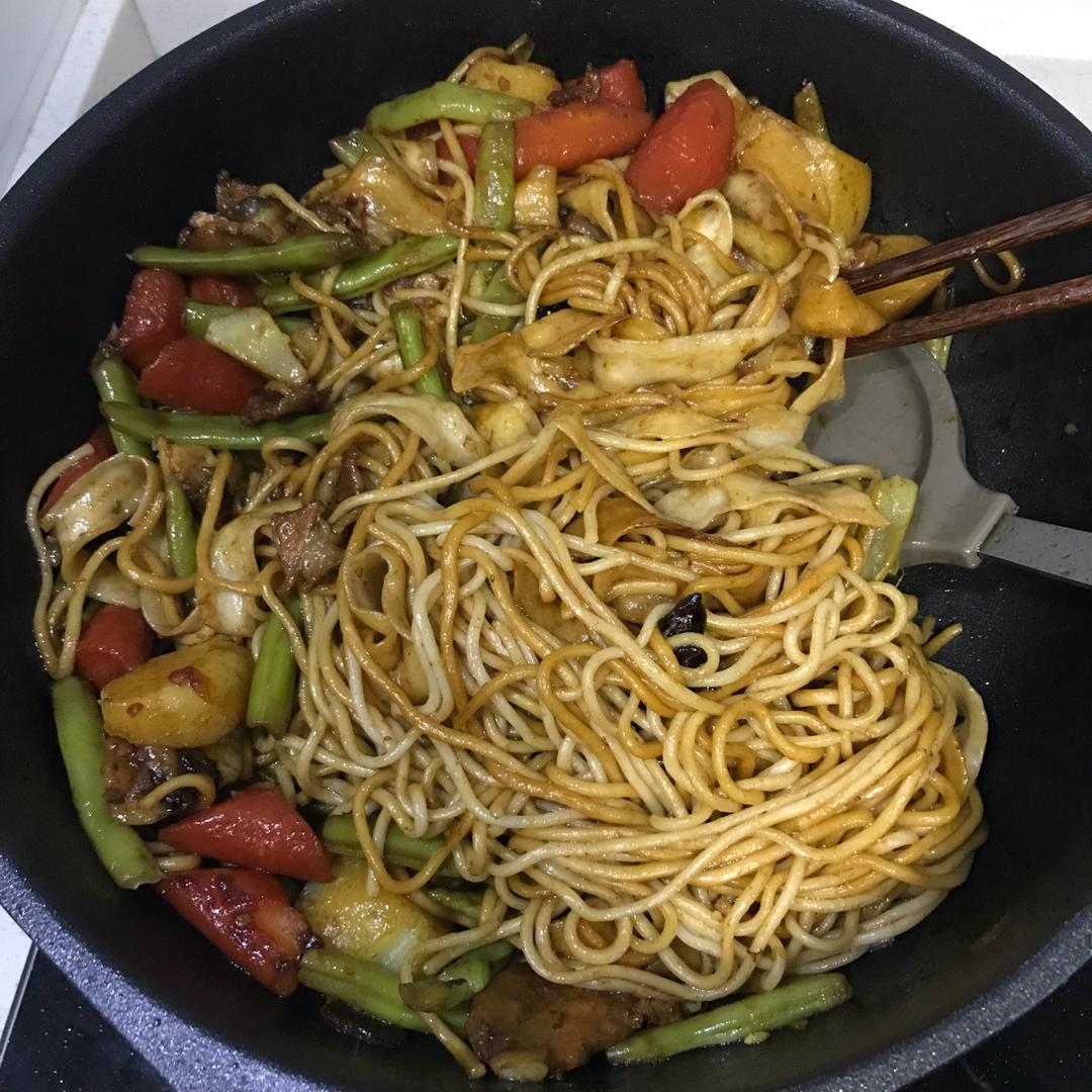 懒人版豆角焖面