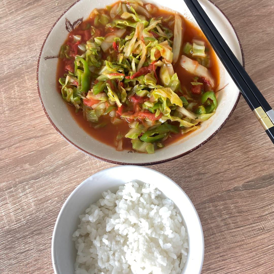 西红柿鸡蛋圆白菜