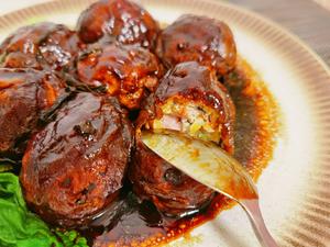 【上海家常菜】浓油赤酱的油面筋塞肉的做法 步骤10