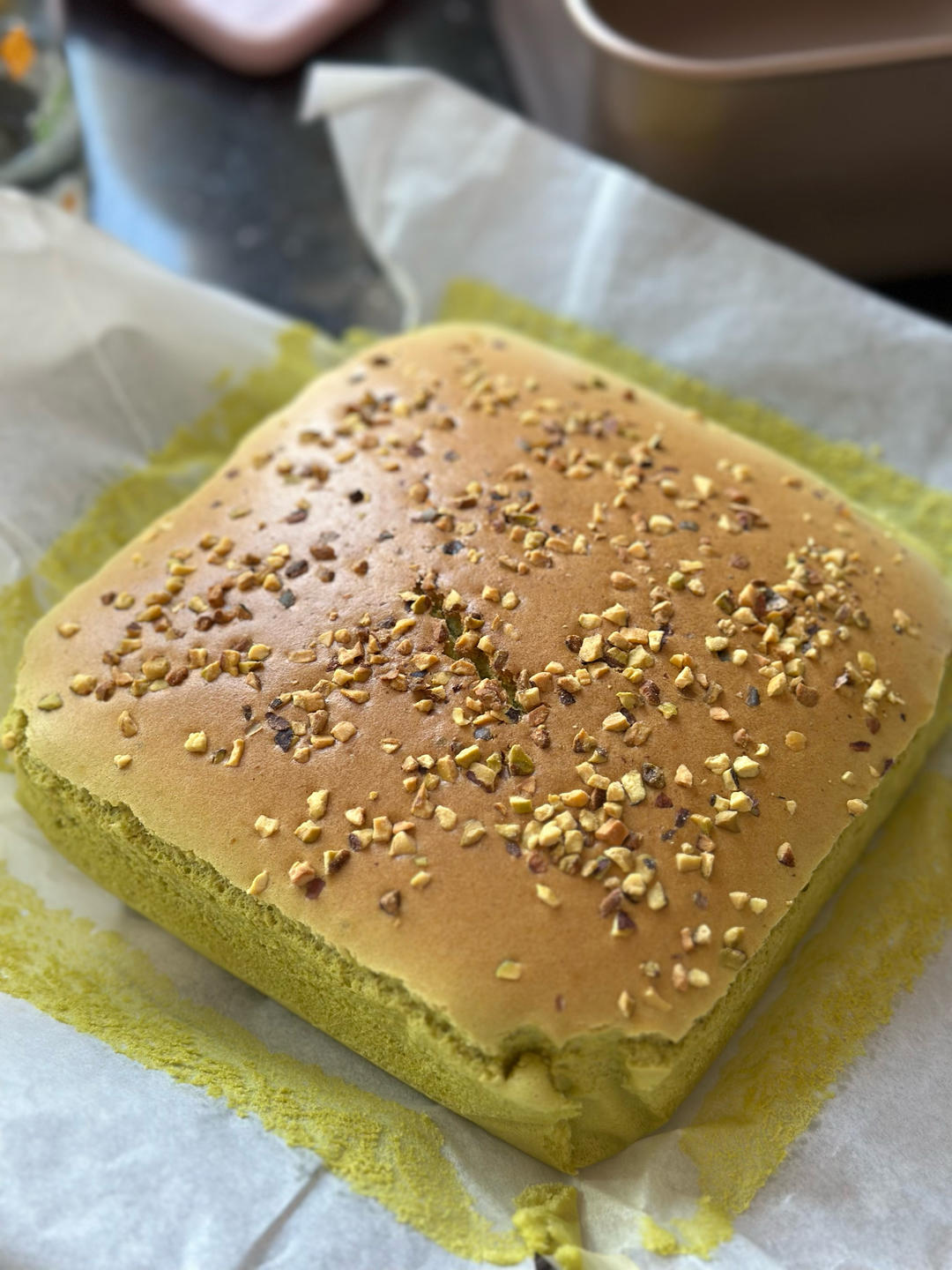 开心果酱古早蛋糕