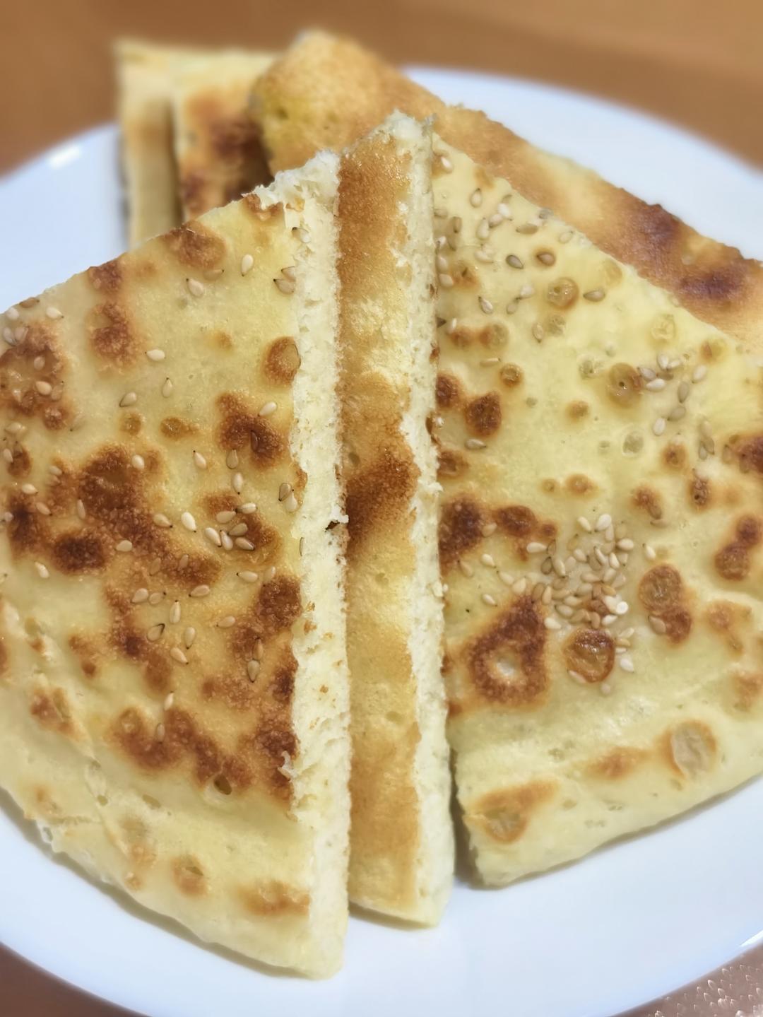 手不沾面做发面大饼