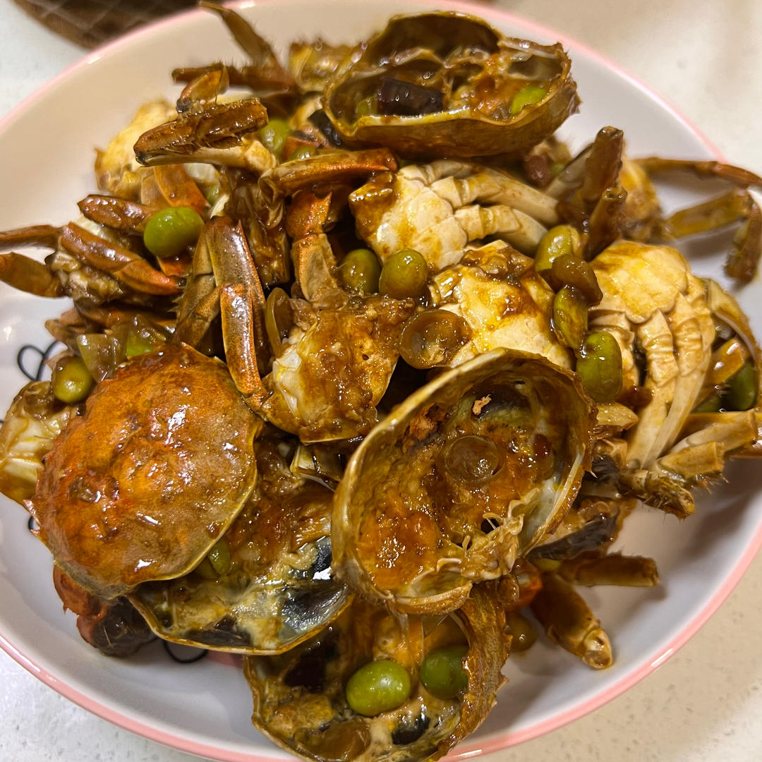 酱炒螃蟹（六月黄）毛豆