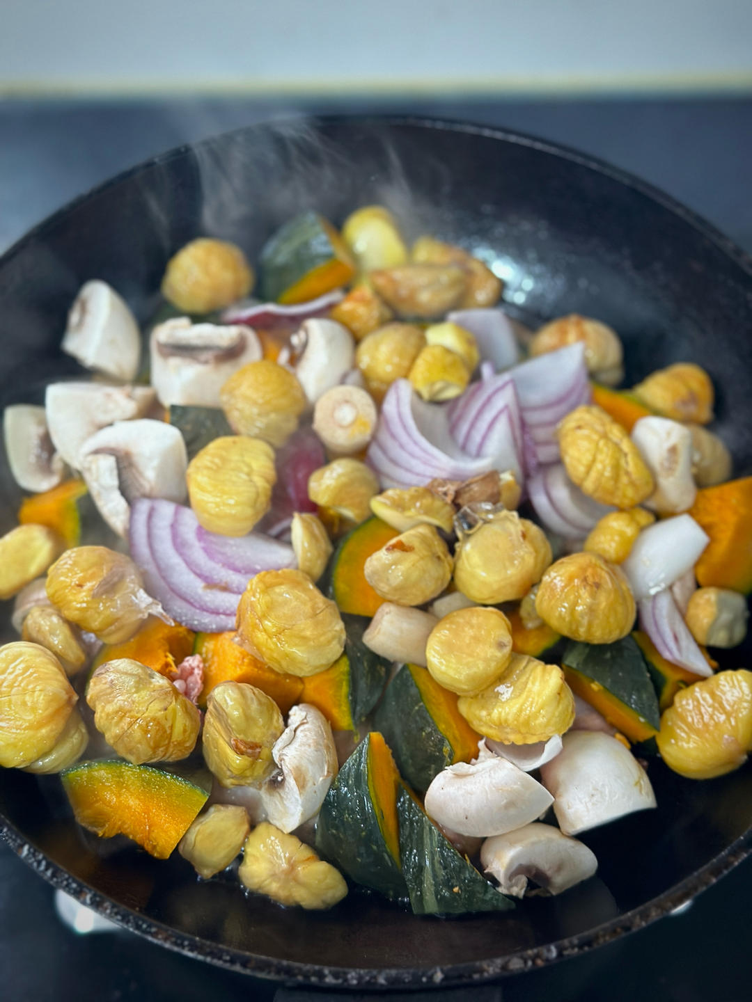 南瓜香菇猪肉饭