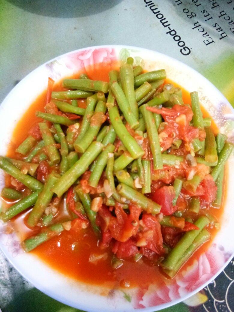 西红柿炒长豆角