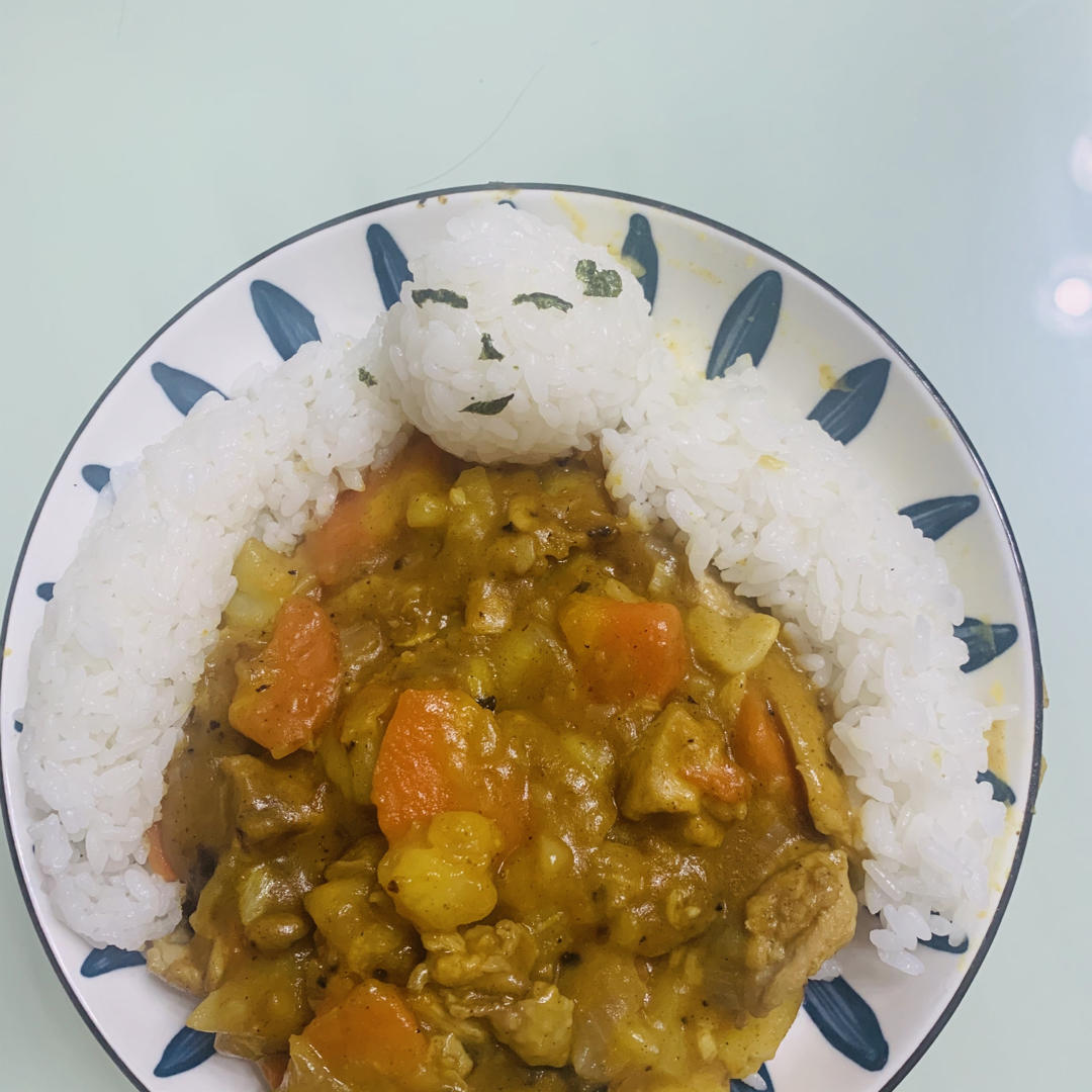 子非猫6yod做的米饭人泡澡鸡肉咖喱饭