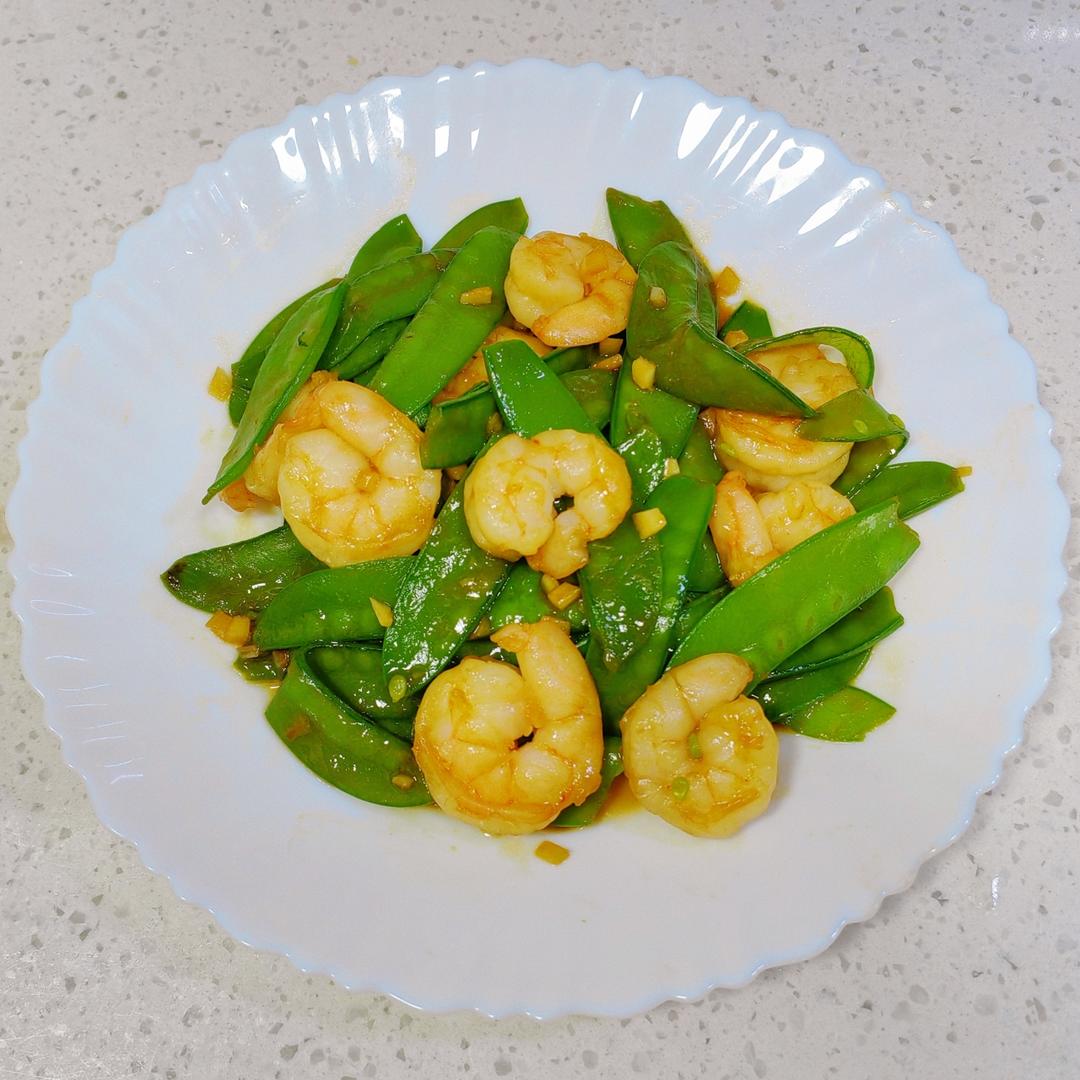 荷兰豆炒虾仁