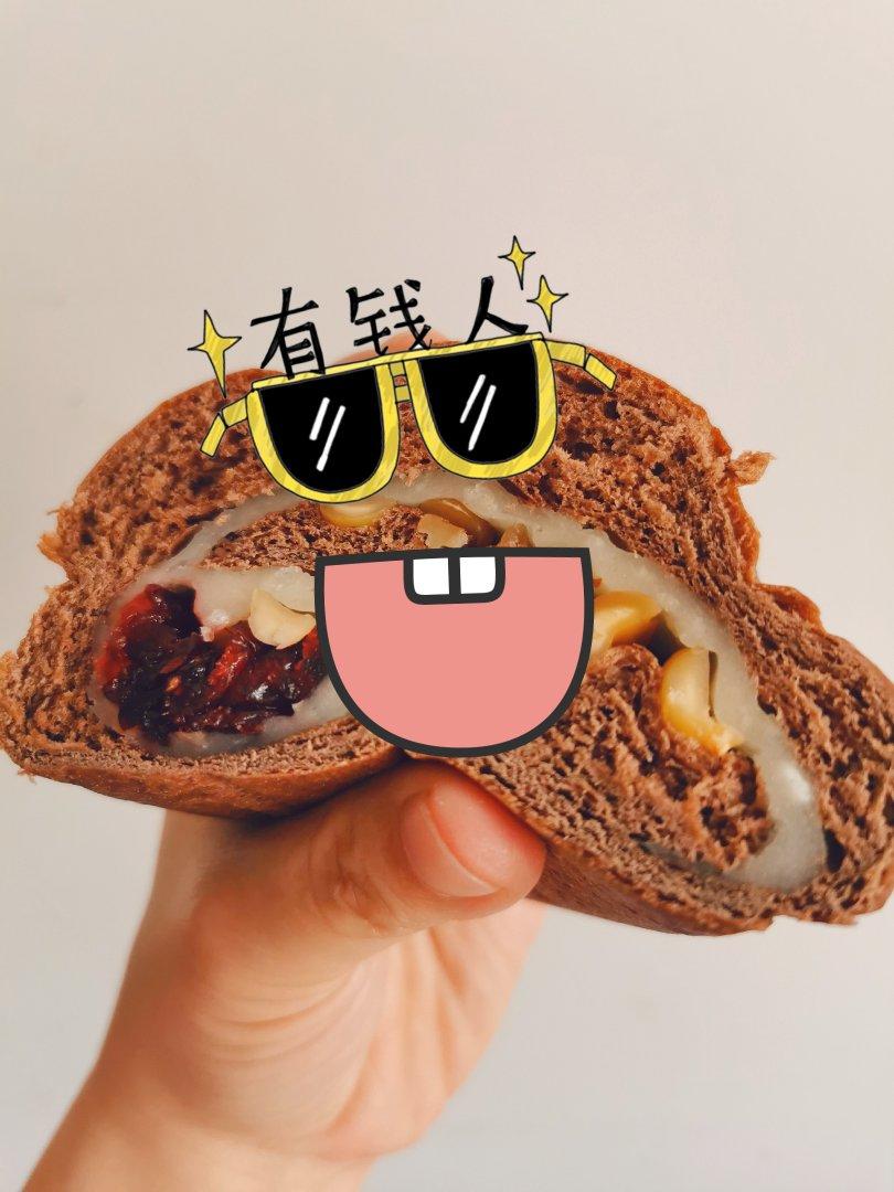 超级好吃简单好做的可可麻薯软欧面包