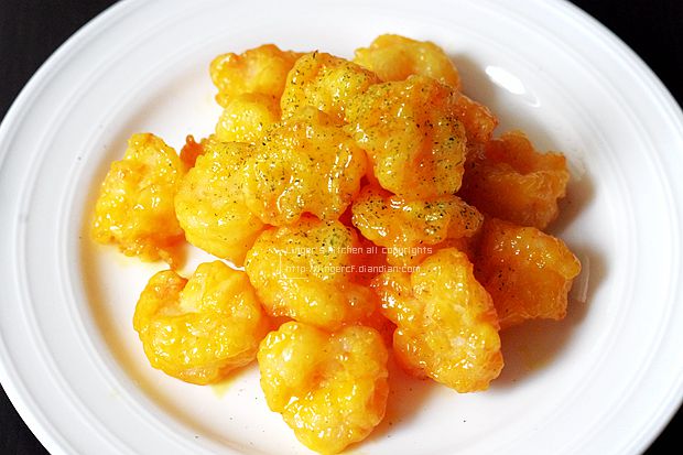 在家也能做大菜之2~“芥末虾球”