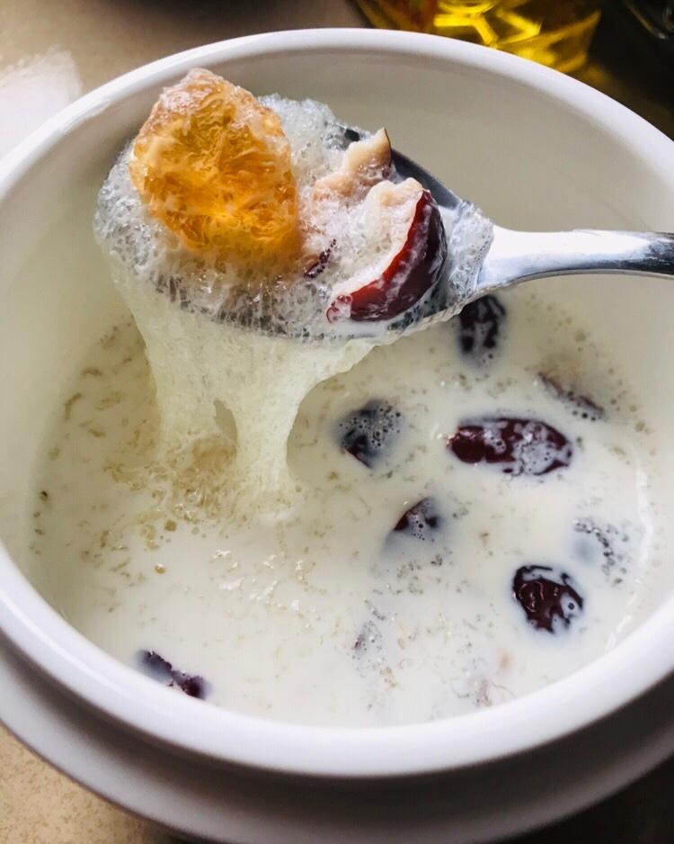 荷美人做的桃胶雪燕牛奶羹