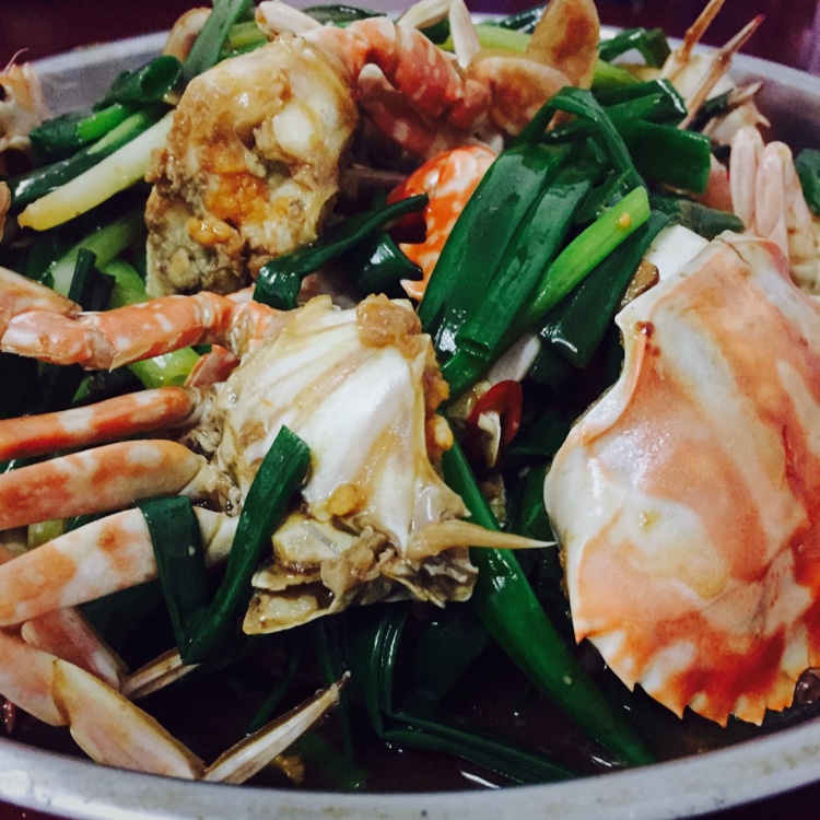 姜葱炒梭子蟹