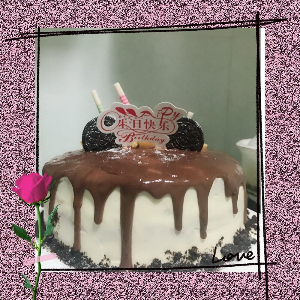 巧克力淋面裸蛋糕