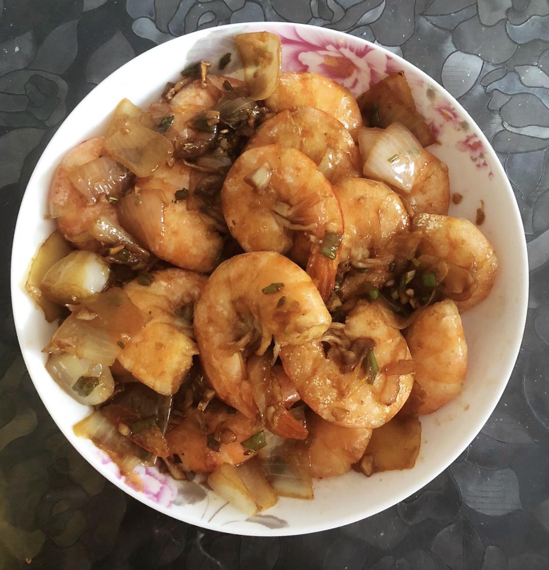 简易版油焖大虾～