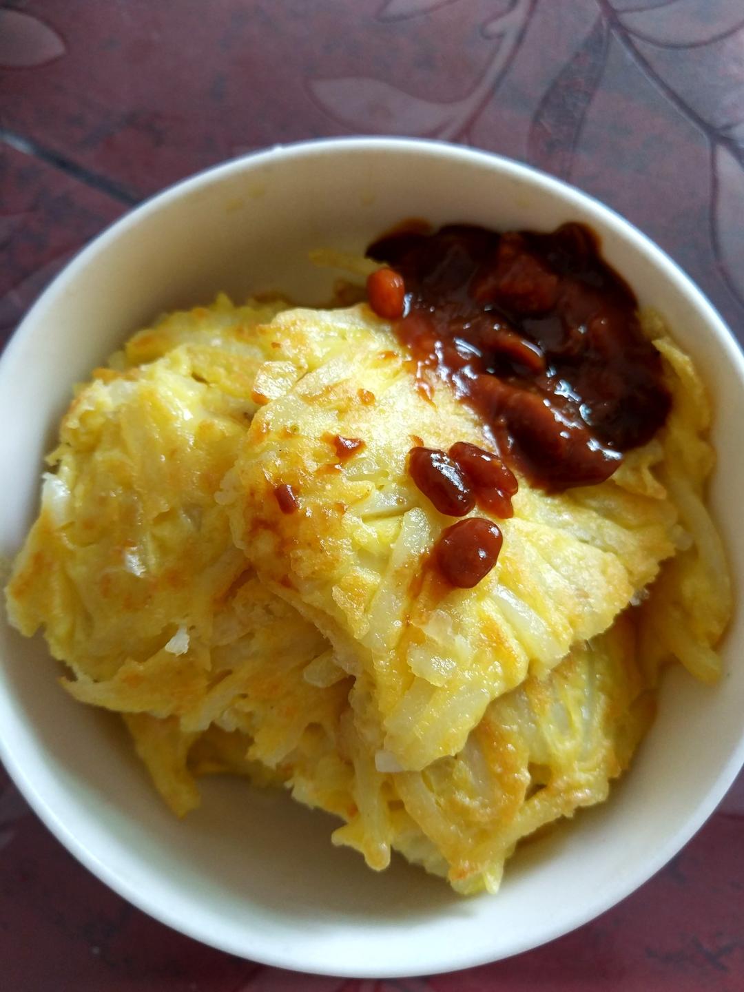 土豆丝鸡蛋饼