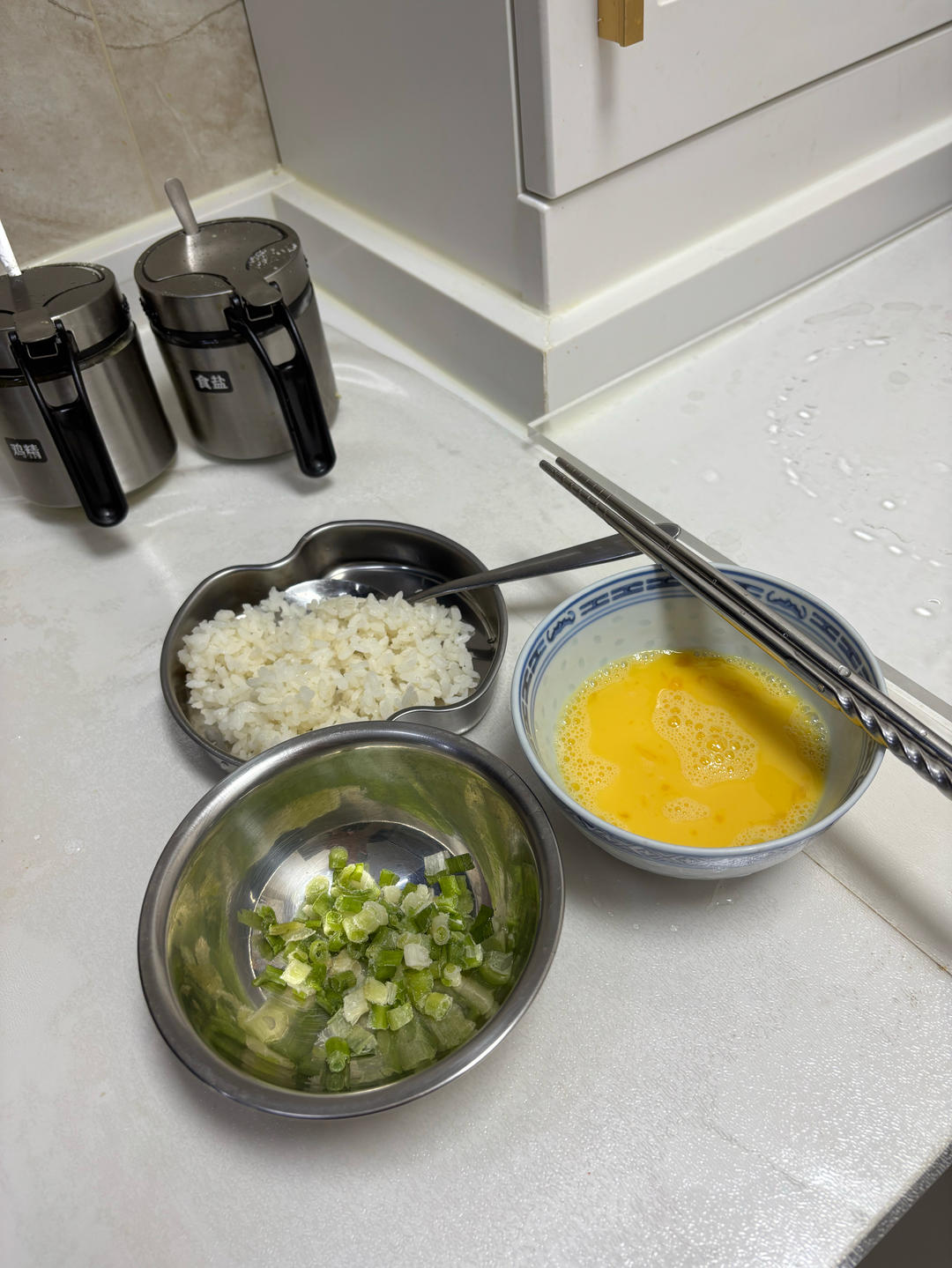 20250726—蛋炒冷冻葱花外加仅剩的一小份米饭～