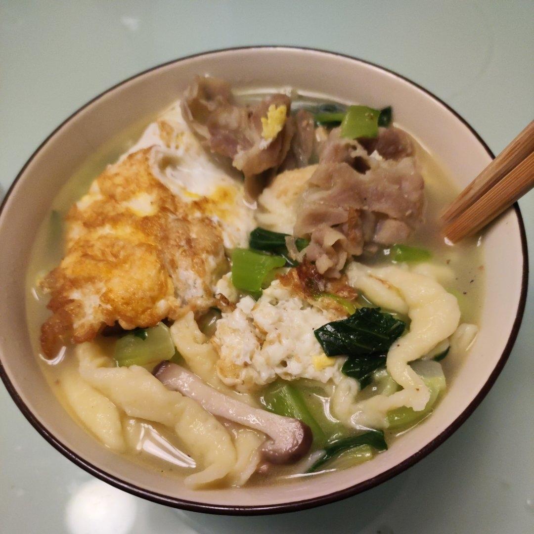 简单好吃的麦虾面（面疙瘩）