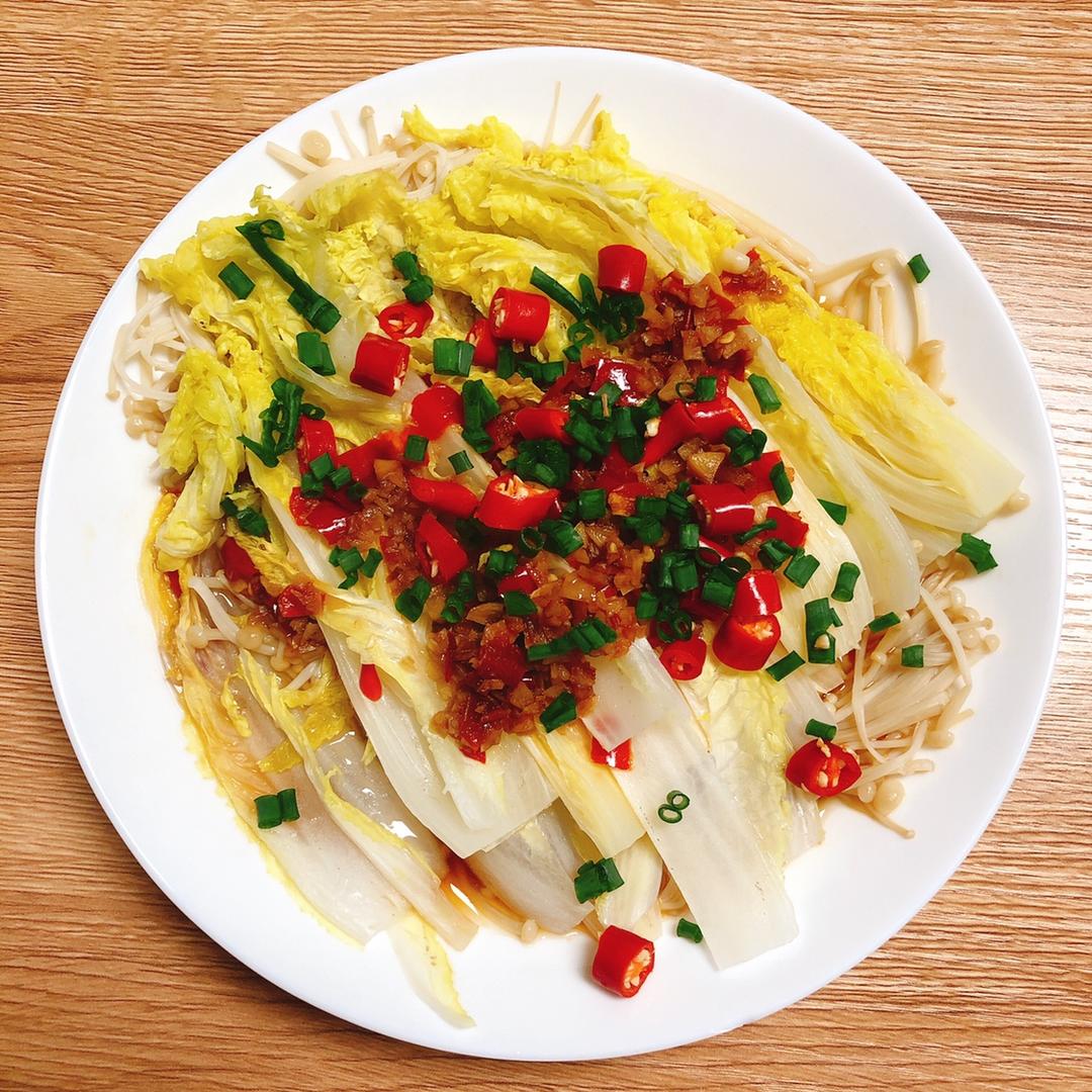 vm铁锤妹妹做的蒜蓉金针菇娃娃菜