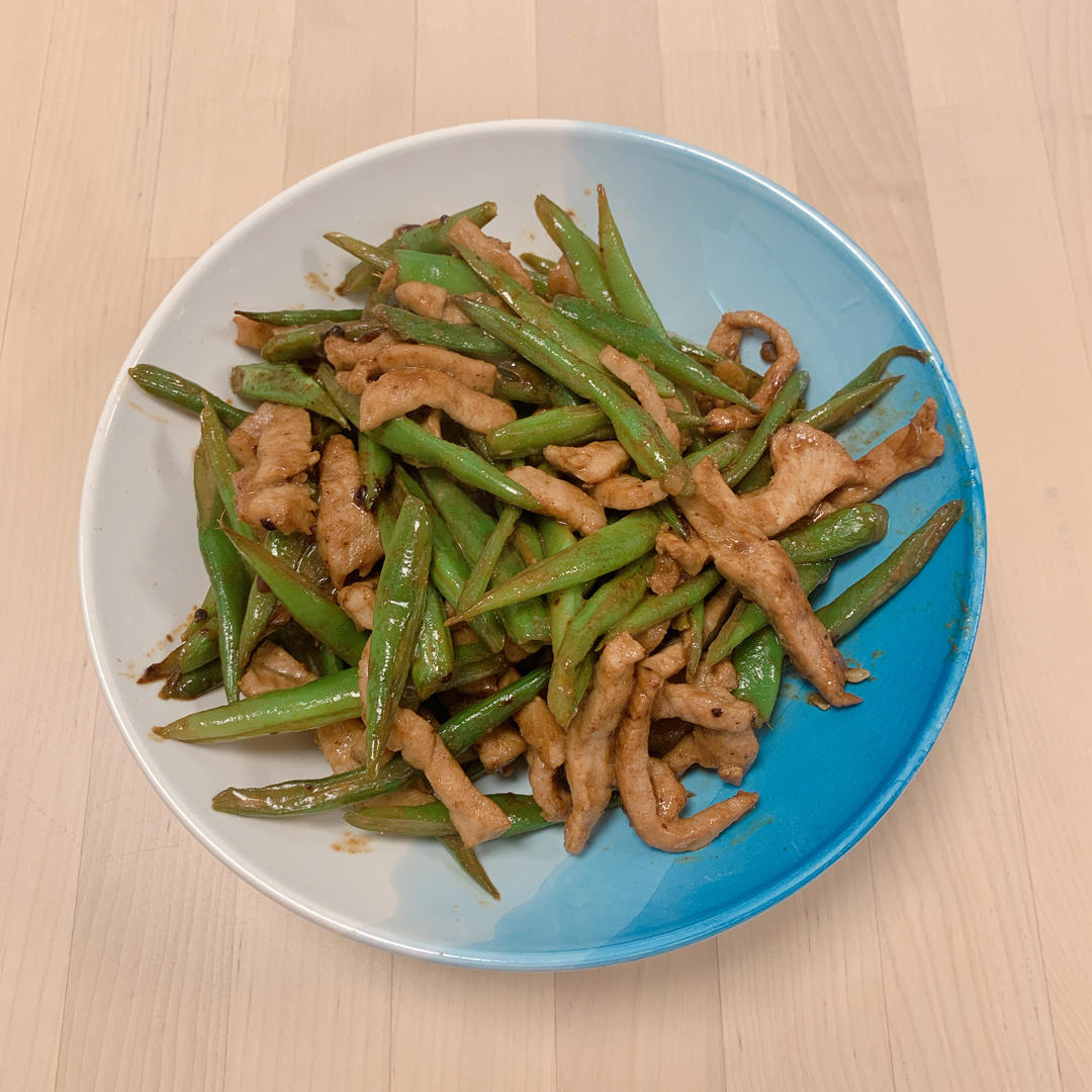 炒肉就得嫩—豆角炒肉（四季豆）