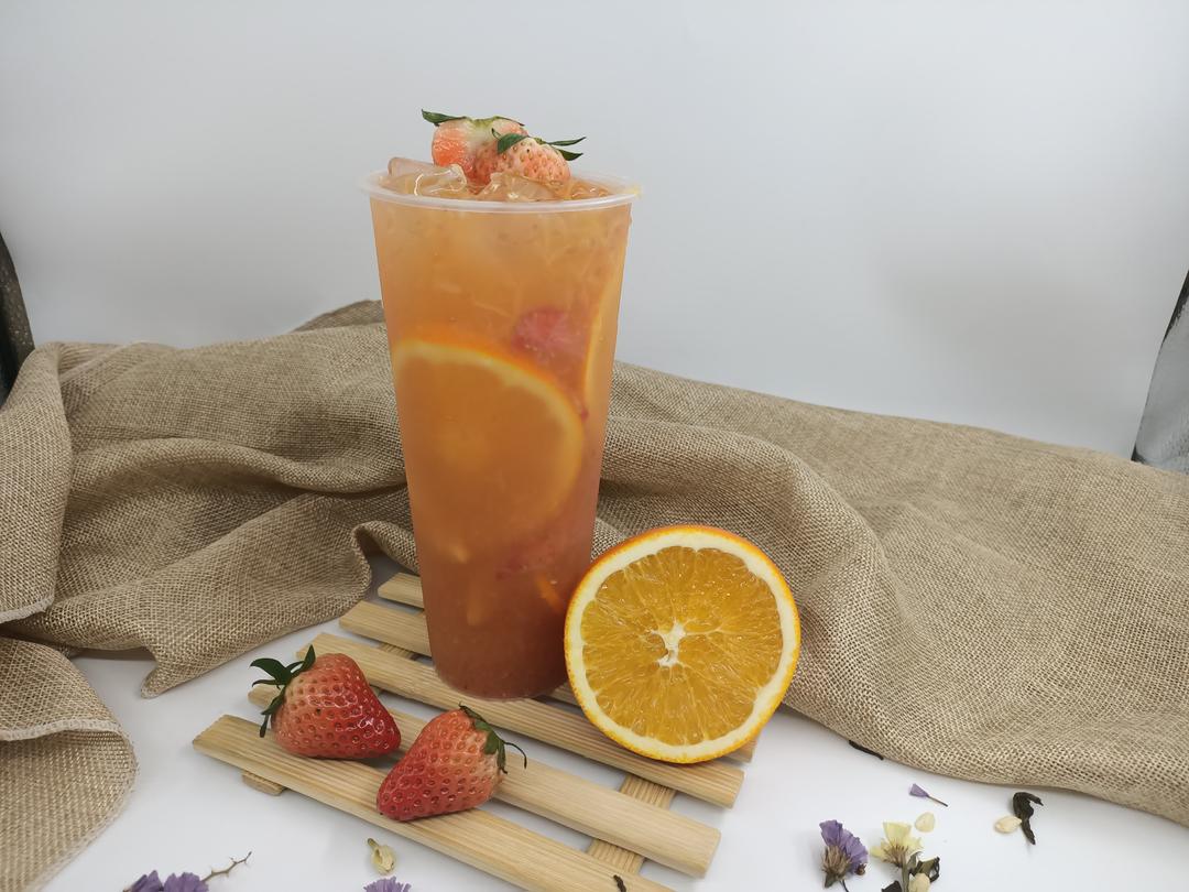 橙香草莓果茶的做法