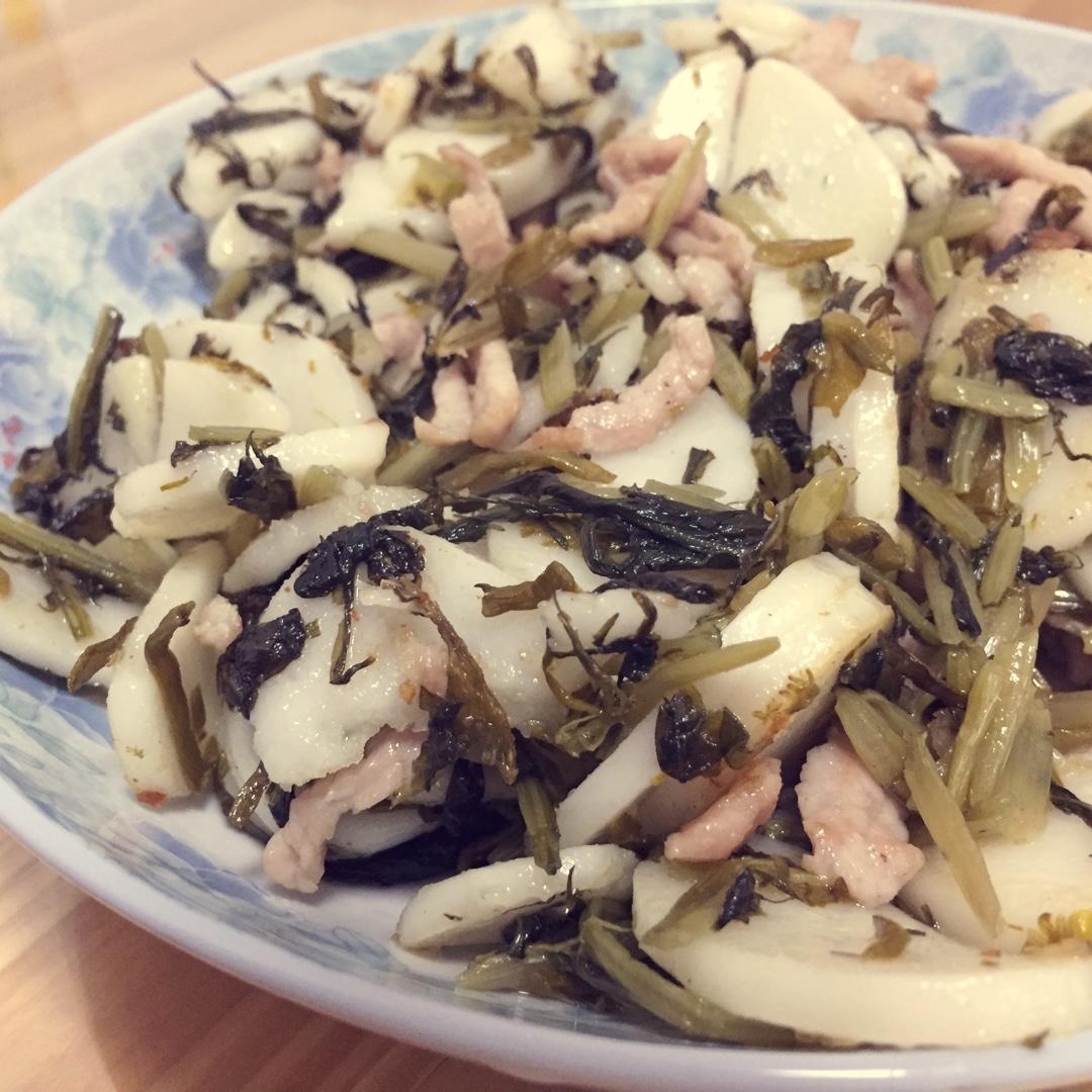 雪菜肉丝笋丝炒年糕