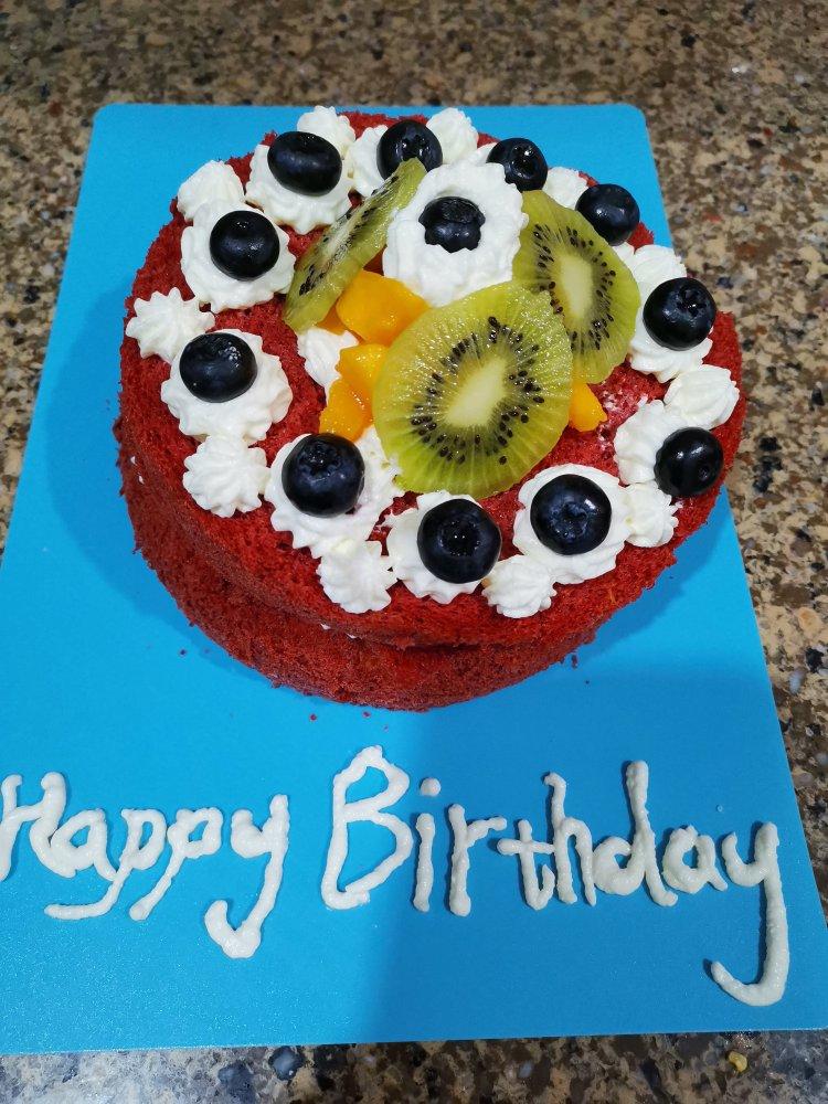 烘焙小白必做的第一个生日蛋糕（红丝绒裸蛋糕6寸）